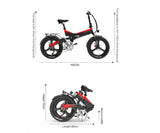LANKELEISI G650 500W 12.8AH Electric Mountain Folding Bike